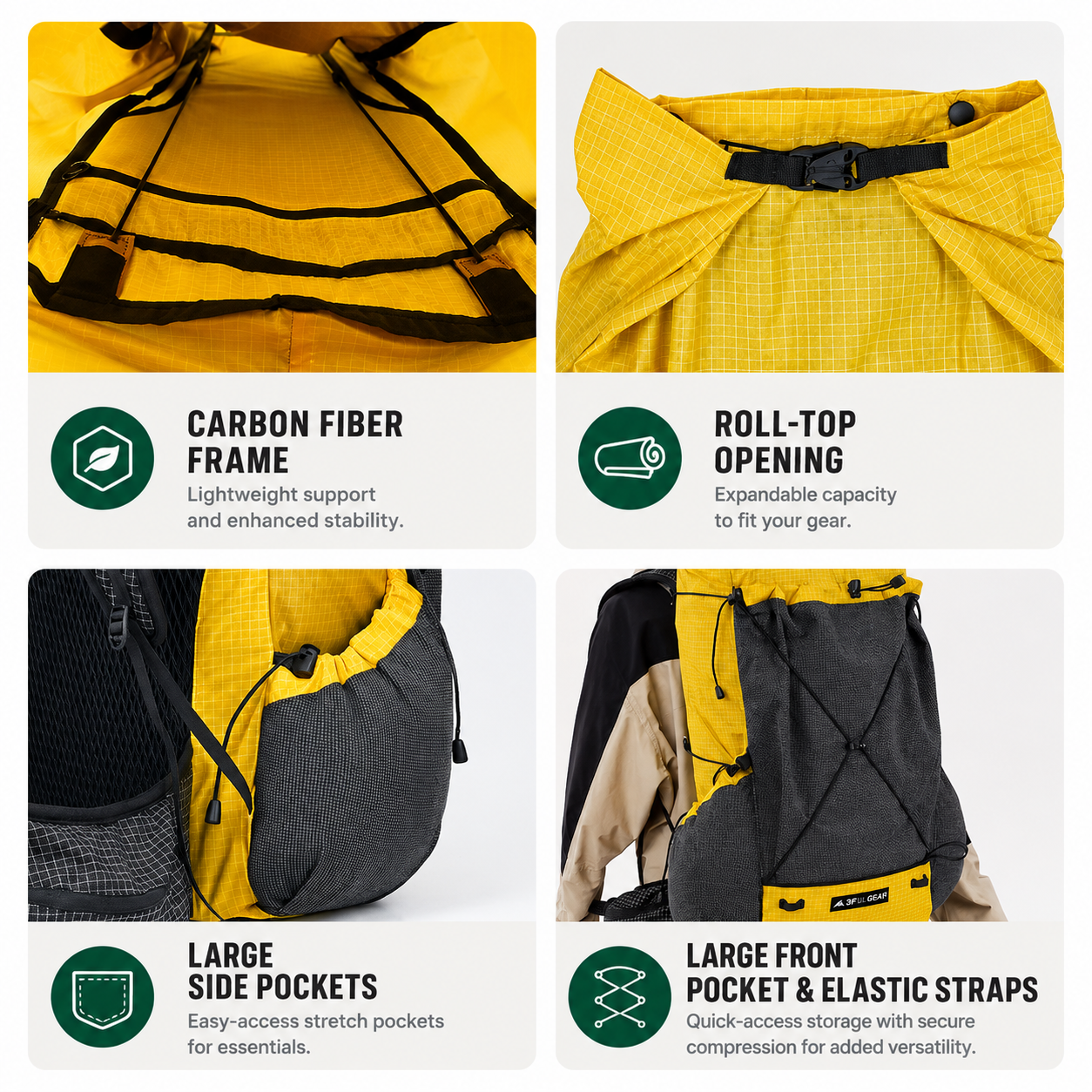 Hardy 40: Ultralight Hiking and Trekking Pack with Carbon Frame