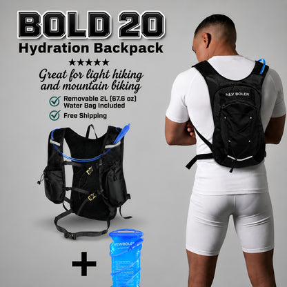 Bold 20: Hydration Backpack with 2L Water Bladder for Hiking, Running, Biking